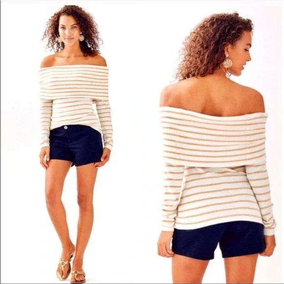 Brand new with tags Lilly christin sweater. Size small. White and beige stripes - Picture 4 of 7
